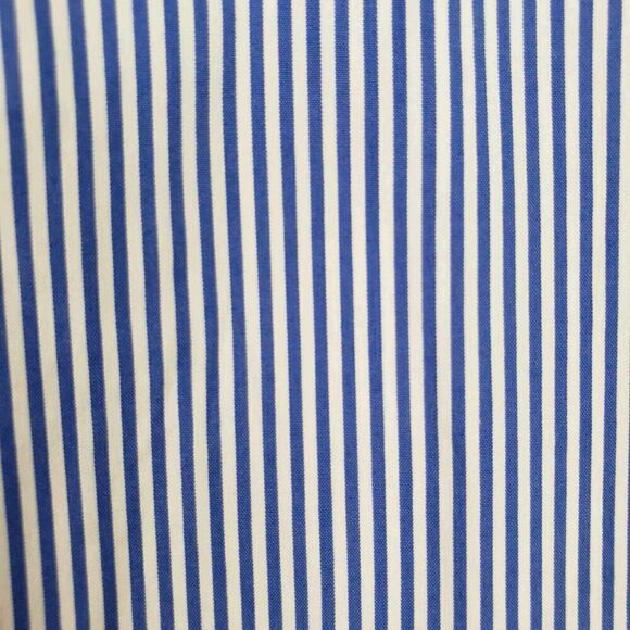 Talbots Crop Pants Womens Size 14 P Petite Seersucker Blue White Stripe Cotton - Picture 6 of 9